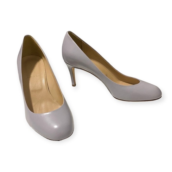 New J. Crew Miri Mid heel Leather Pumps, light gray, size 7 - Picture 5 of 12